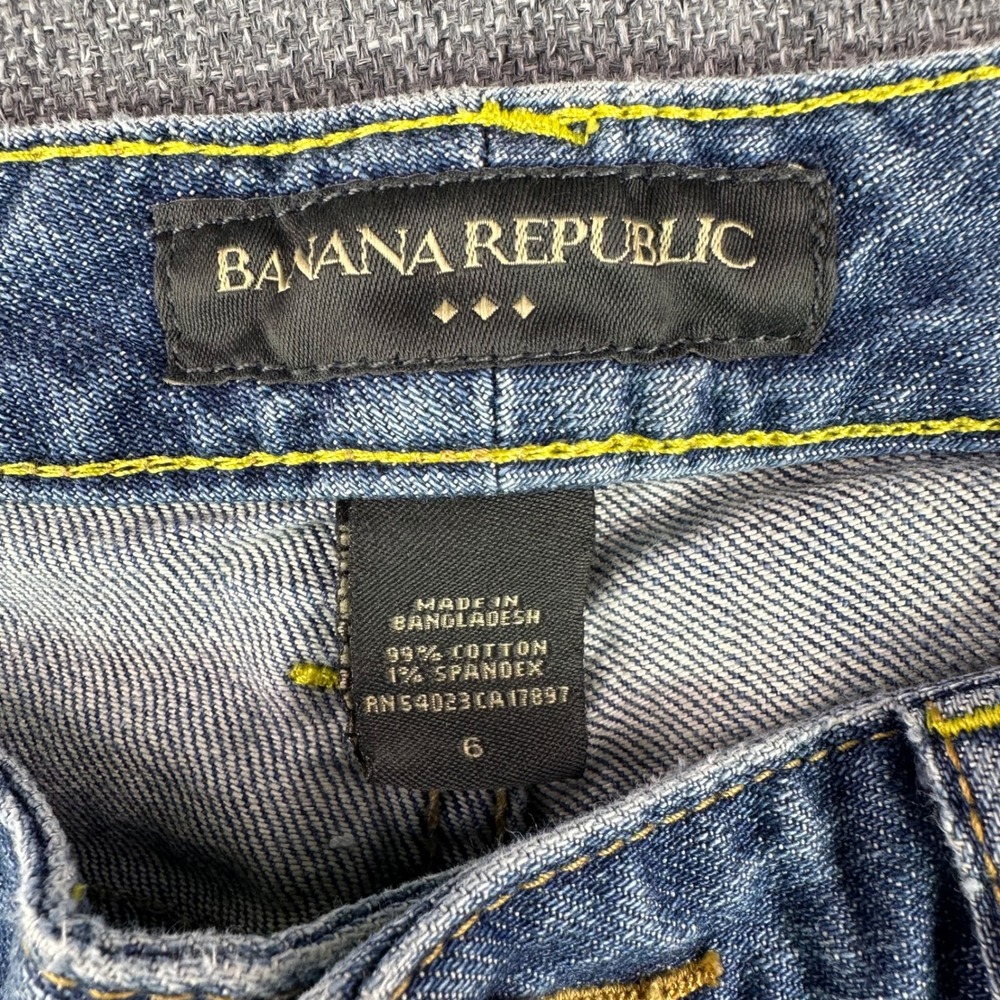 Banana Republic Jeans Women 6 Straight Blue Flap Pocket Stretch - Picture 4 of 9